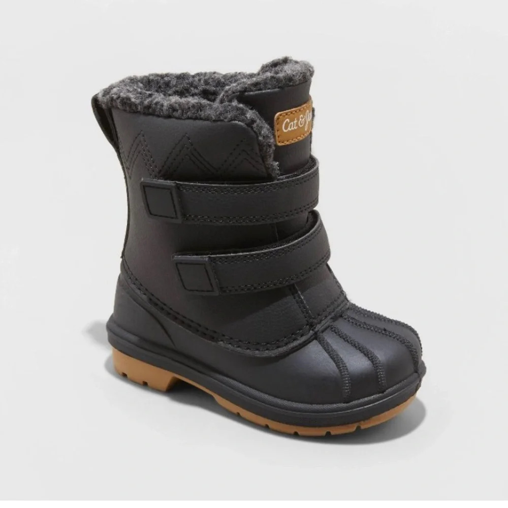 Toddler Denver Winter Boots with Faux Fur - Cat & Jack™ Black